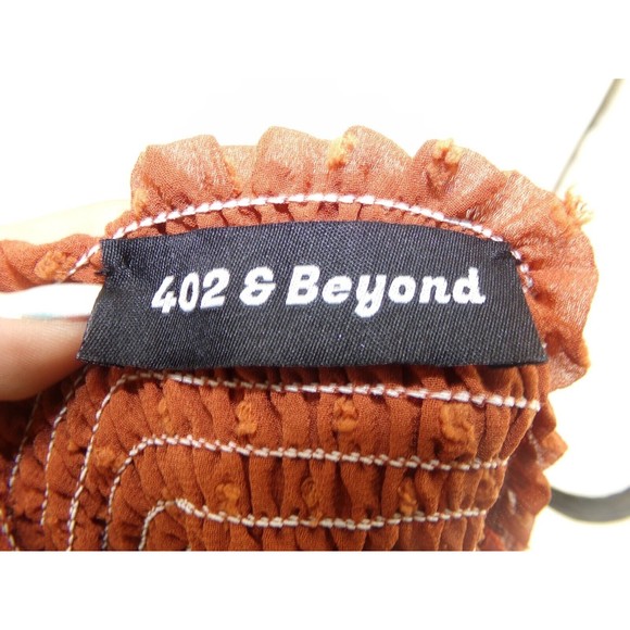 402 & beyond off the shoulder peasant top long sleeve boho size SM - Picture 6 of 9